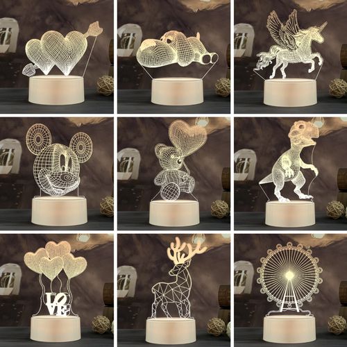 創意禮品新寵 3D小夜燈LED床頭燈，點亮生日禮物的新奇特